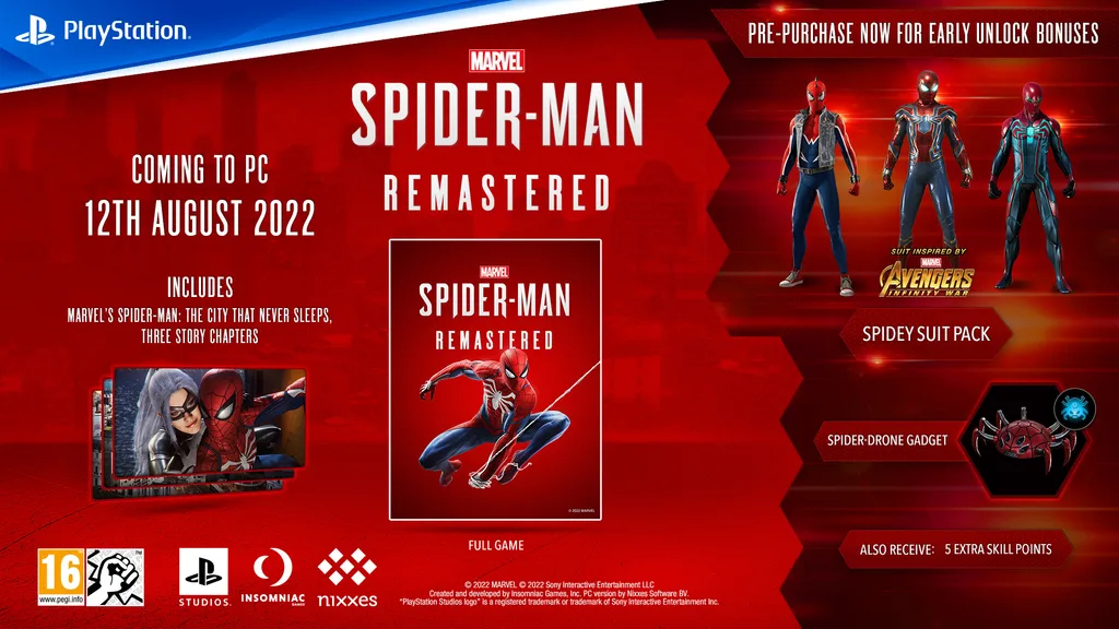 Marvels Spider-Man Remasterizado caracteristicas