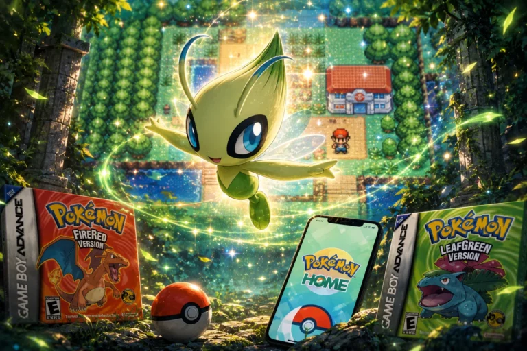 Imagen de Pokémon HOME FireRed y LeafGreen con Celebi como nueva recompensa para los jugadores