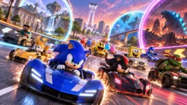 Imagen de la edición completa Sonic Racing CrossWorlds con los personajes y contenidos del primer año