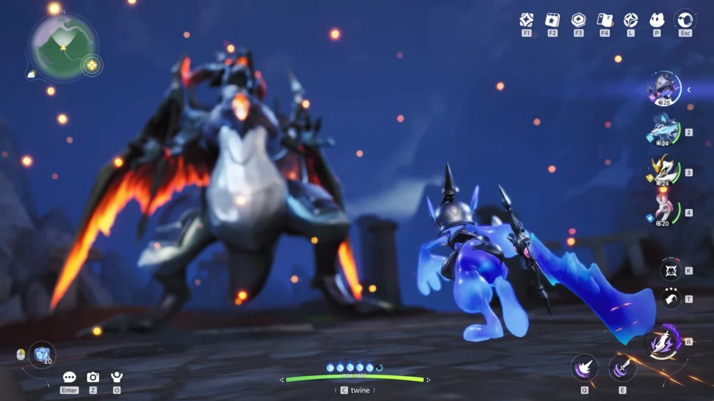 Screenshot of Aniimo creatures exploring the colorful open world of Idyll 2